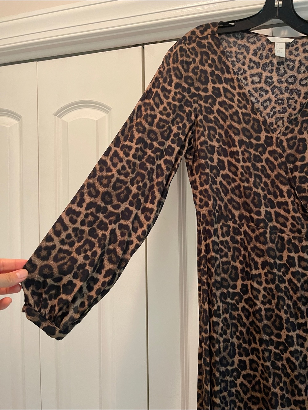 H&M Leopard Print Wrap Maxi Dress - Brown/Black - Picture 4 of 7